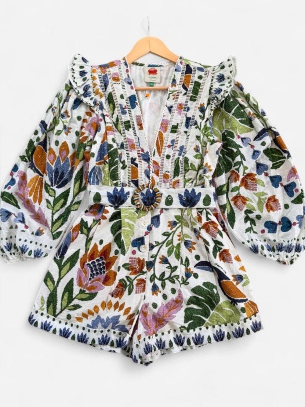 NWT FARM RIO Ummer Garden Floral-Embroidery Romper - Picture 5 of 14